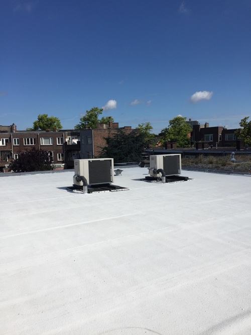 Zonlichtreflecterende witte dakcoating verkoelend en energiebesparend 1